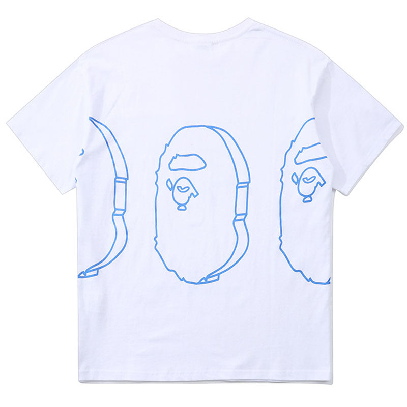 BAPE Triple Outline Ape Head Men's T-Shirt - Black