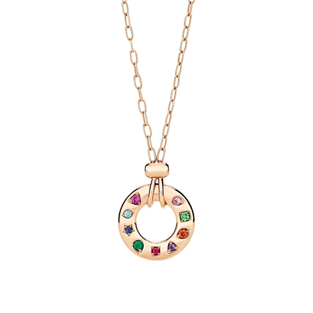 Pomellato Style Multicolor Stone 18K Gold-Plated Necklace