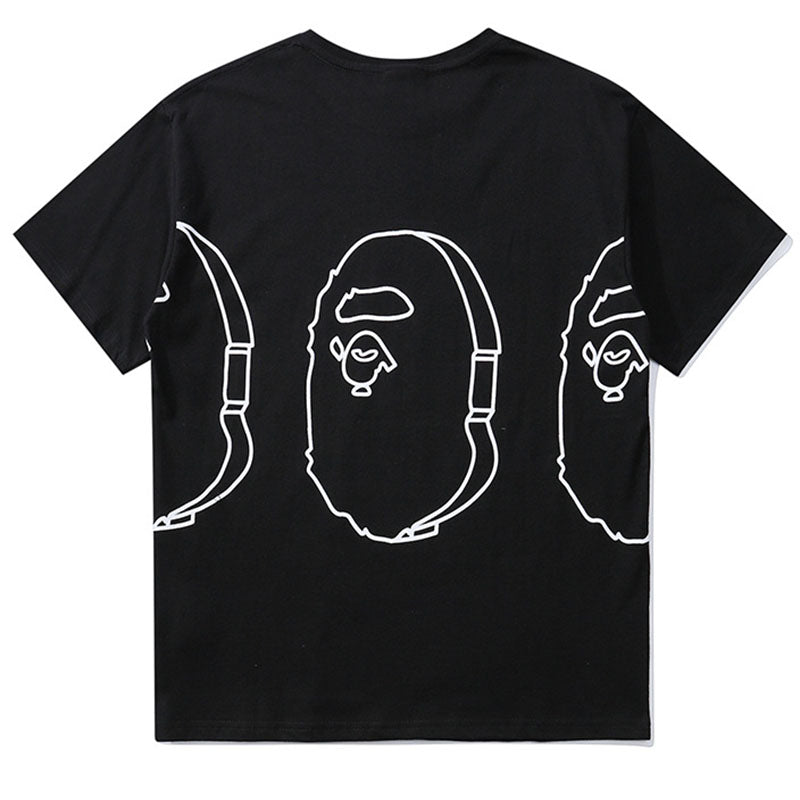 BAPE Triple Outline Ape Head Men's T-Shirt - Black