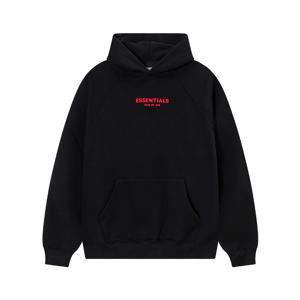 Fear of God Essentials Red Rubber Letter Pullover Hoodie Unisex