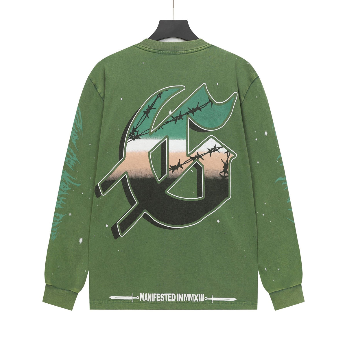 Godspeed Washed Olive Aircraft Graphic Long-Sleeve T-Shirt