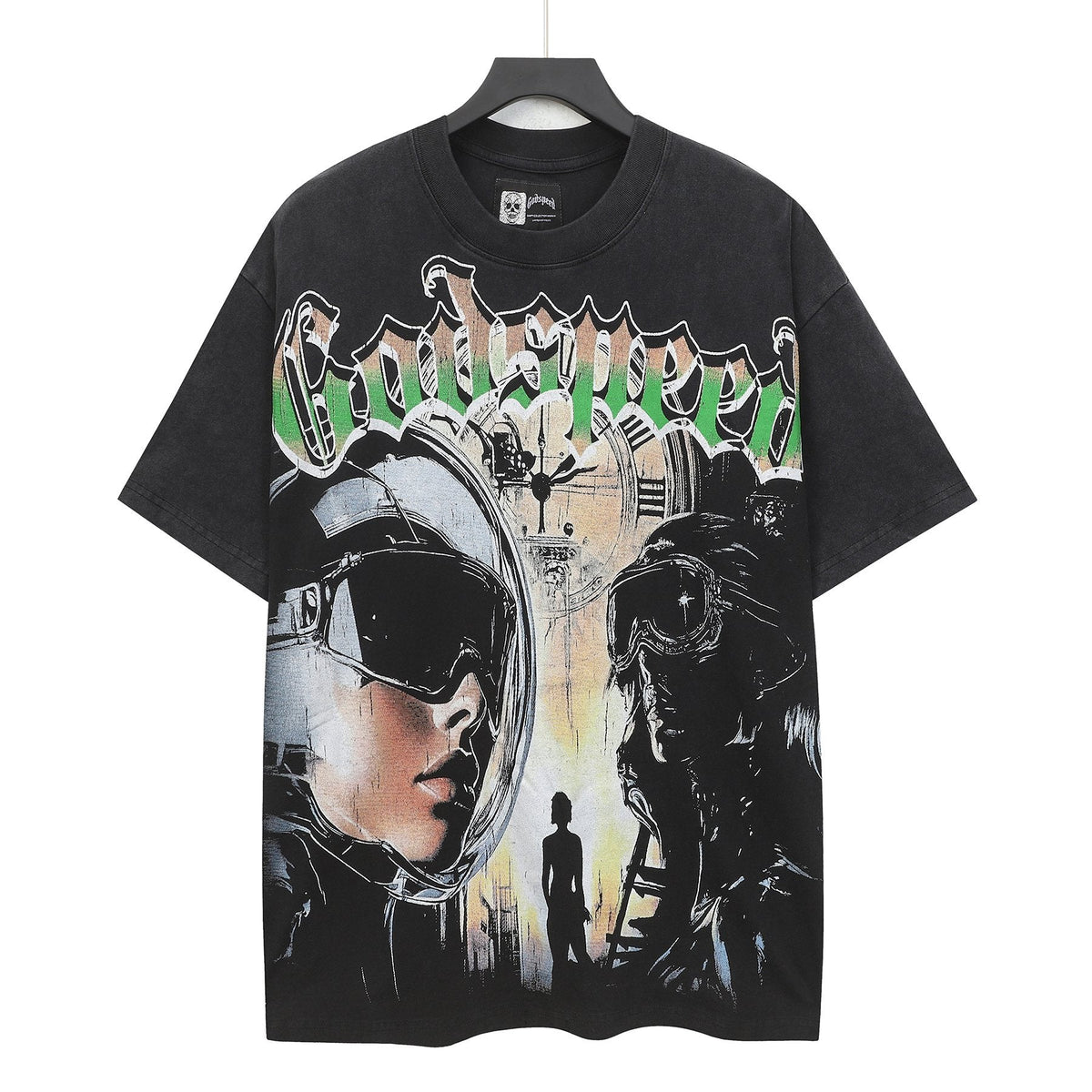 Godspeed Fortuna Astronaut Graphic T-Shirt - Black