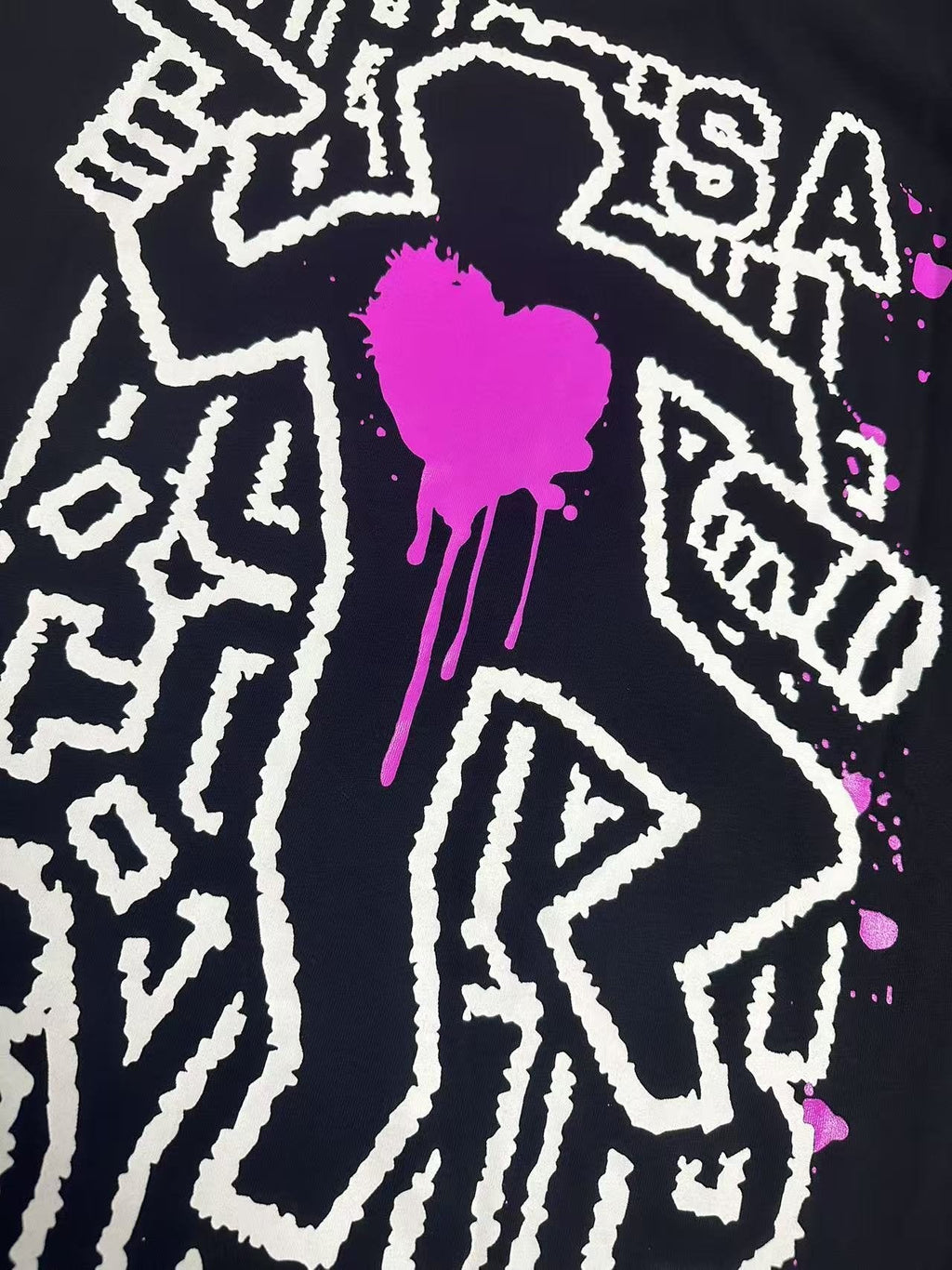 THAT'S A AWFUL LOT OF COUGH SYRUP Pink Splatter Heart Graphic T-Shirt