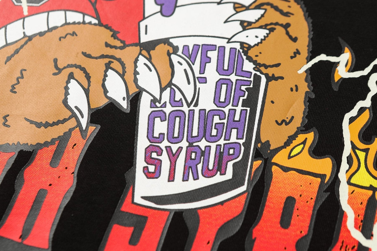THAT'S A AWFUL LOT OF COUGH SYRUP Bear Lightning Graphic T-Shirt