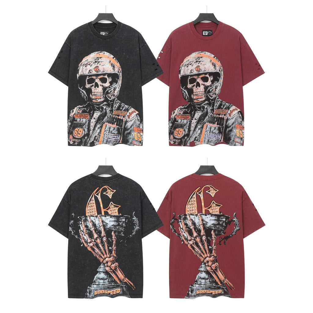 Godspeed Distressed Rhinestone Graphic T-Shirt