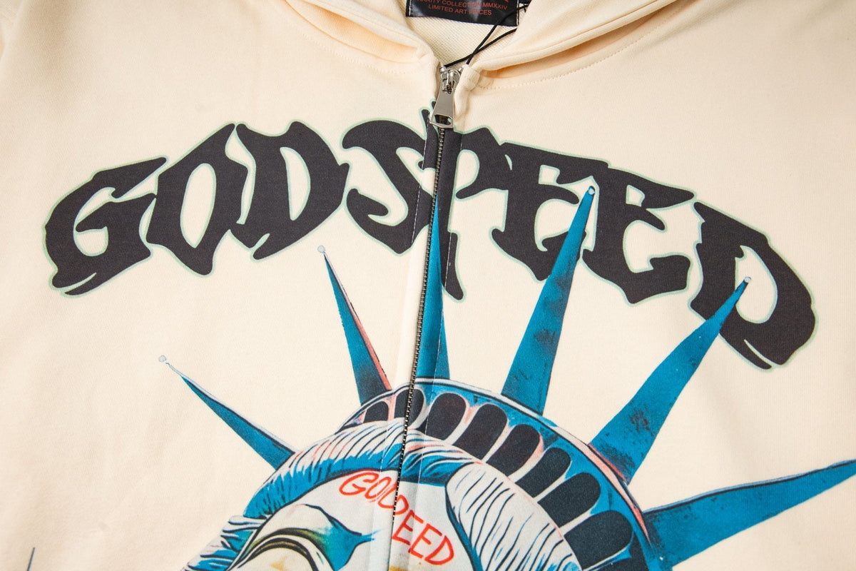 Godspeed Statue of Liberty Sun-Eye Zip Hoodie