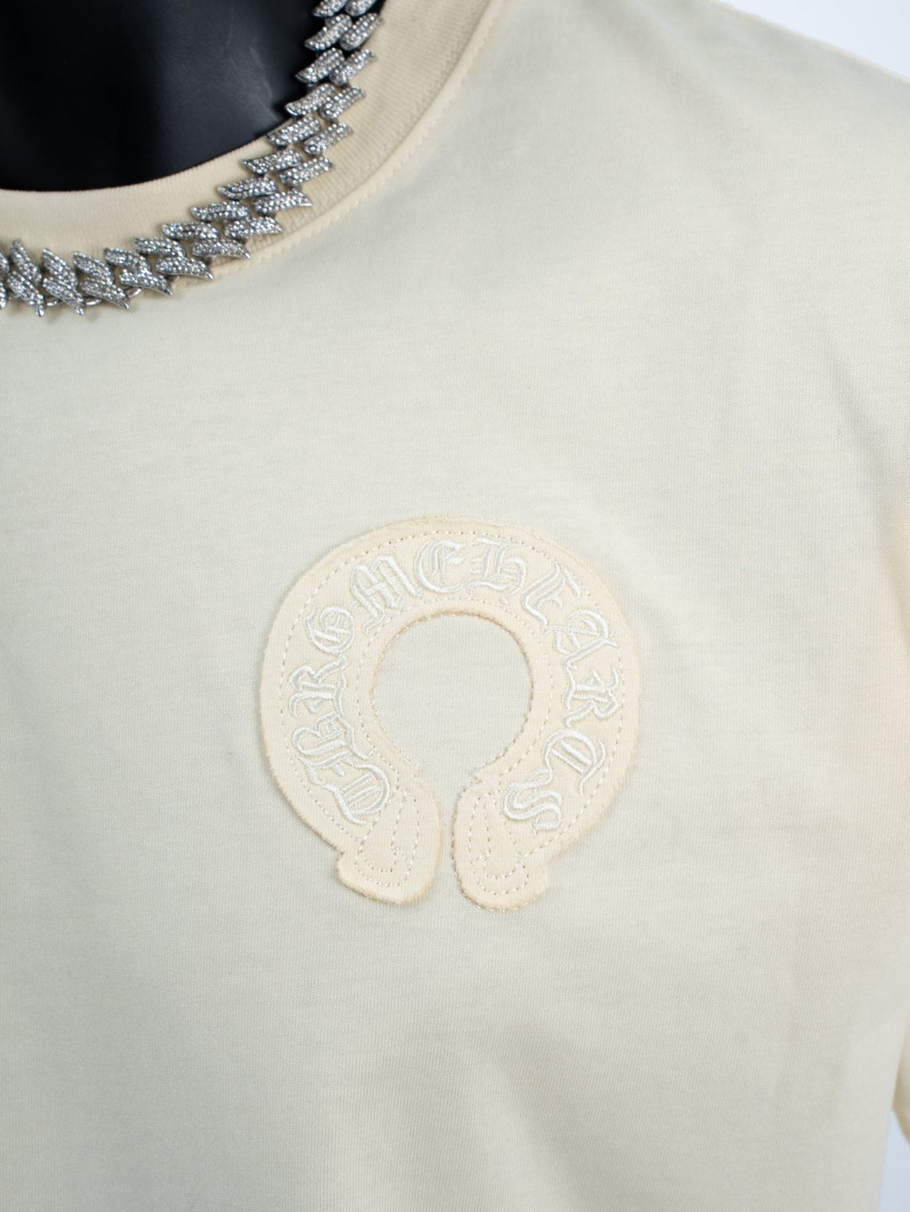 Chrome Hearts Cream Horseshoe Graphic T-Shirt