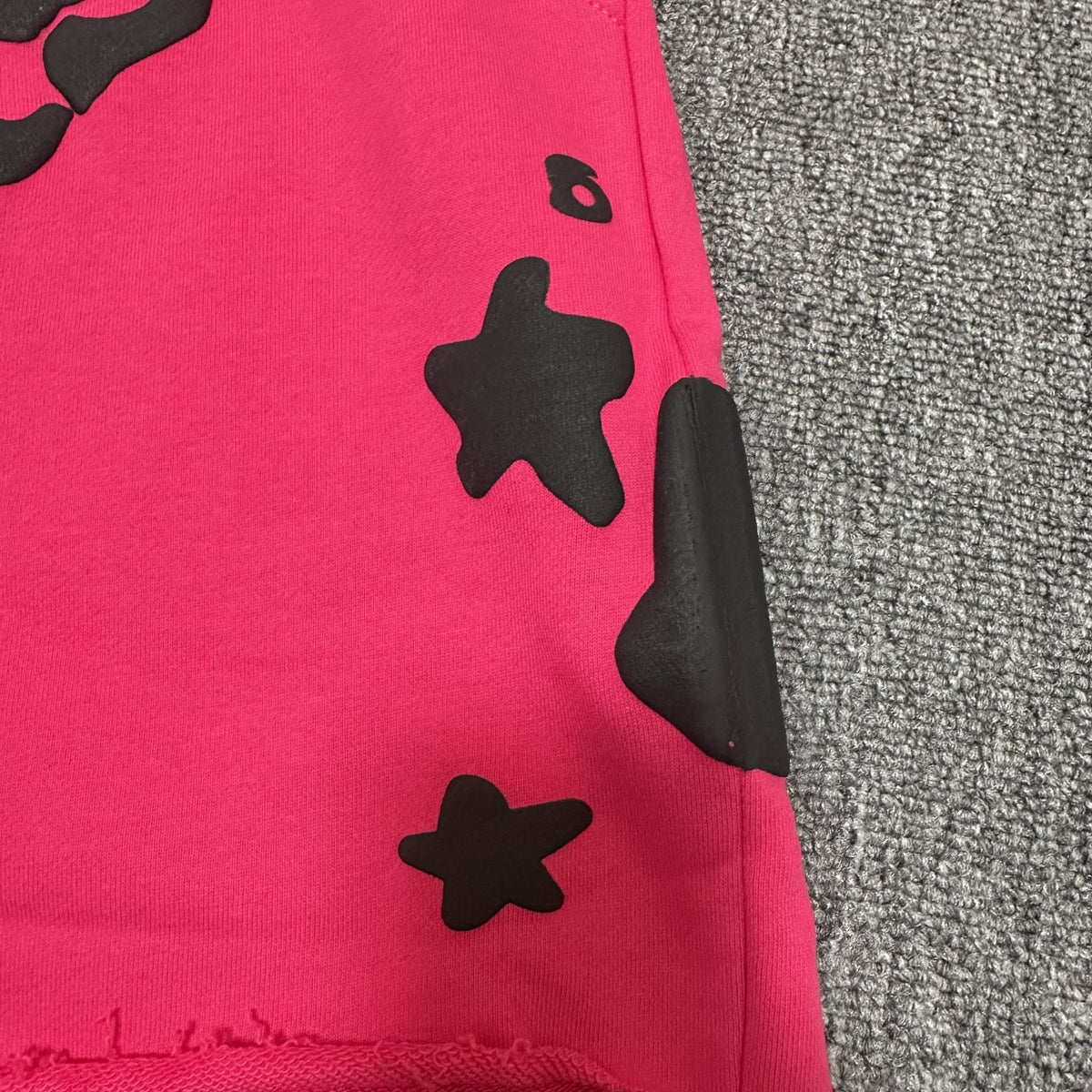 Sp5der Pink Graphic Terry Shorts