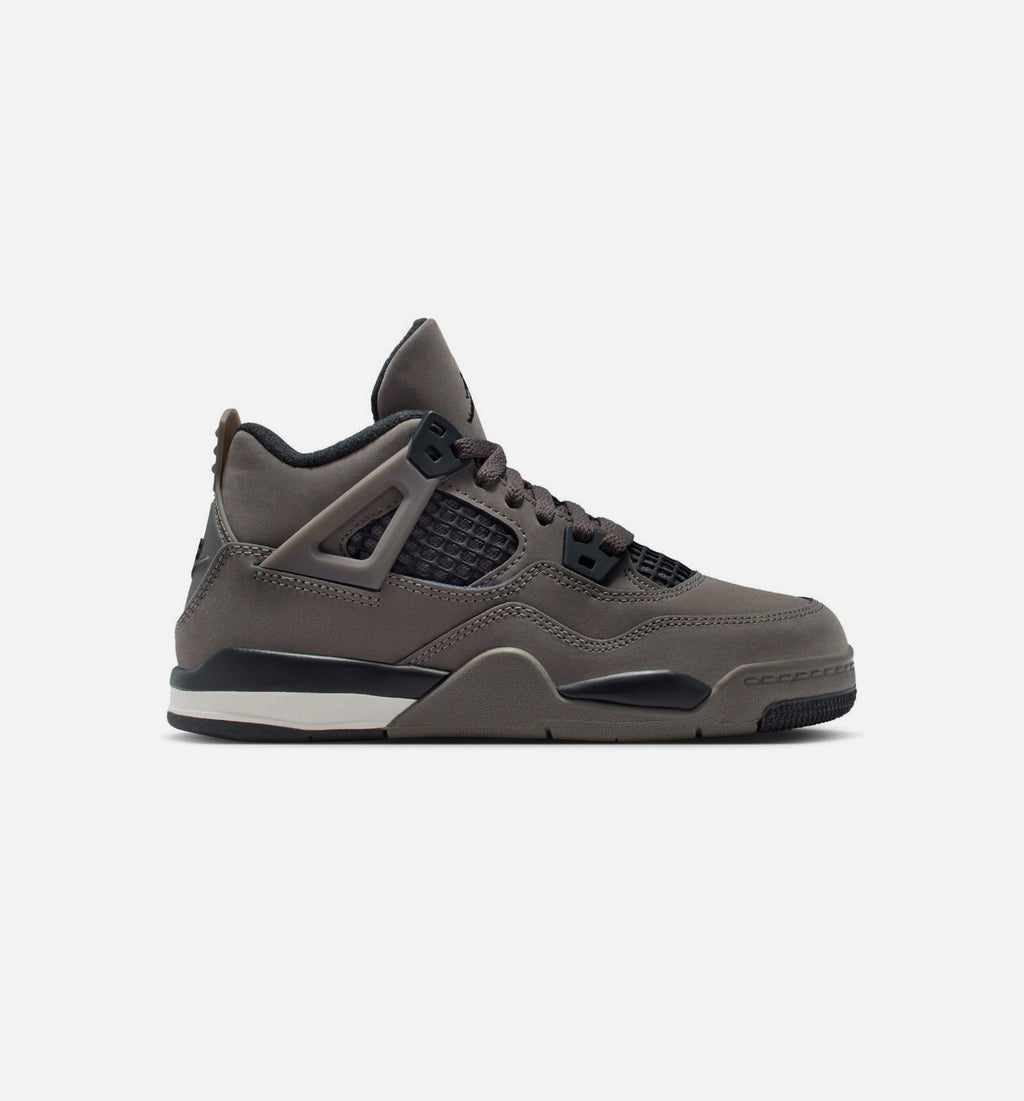 Air Jordan 4 Retro Cave Stone And Black Preschool Shoes - Cave Stone Black Moon Particle