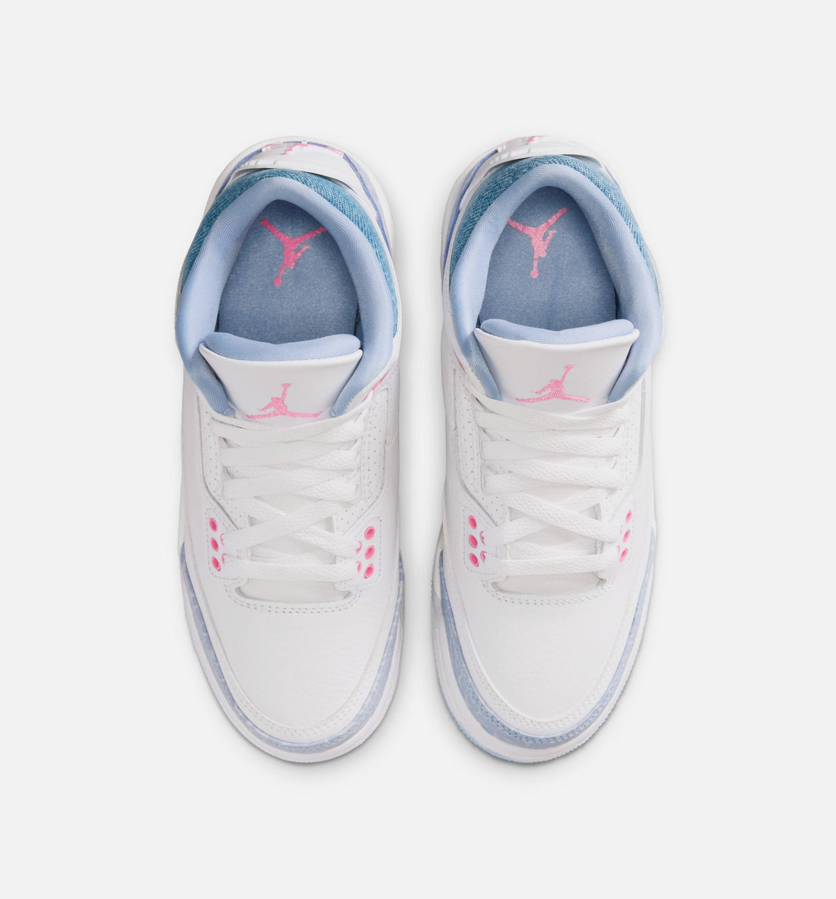Air Jordan 3 Retro Cobalt Bliss Big Kids' Sneakers - White / Blue / Football Grey / Pink