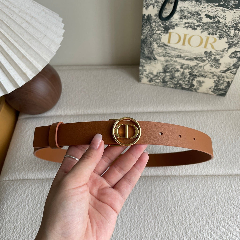 DIOR 25S BELT 25 MM IN BROWN CALFSKIN 572162