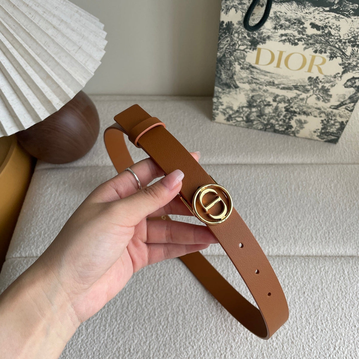 DIOR 25S BELT 25 MM IN BROWN CALFSKIN 572162