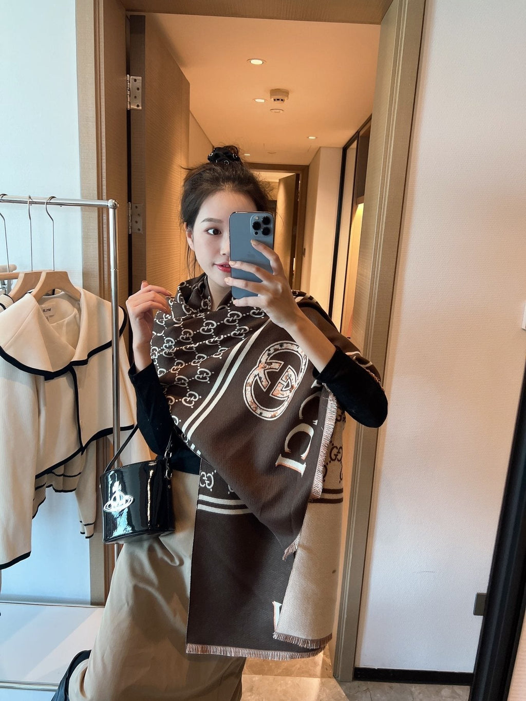Gucci Patterned Woven Scarf