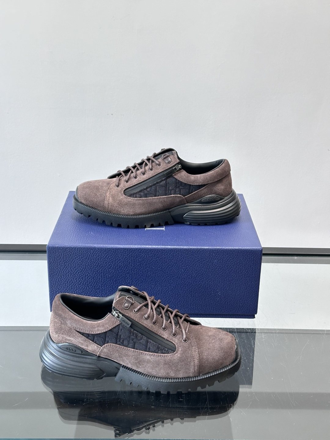 Dior Taupe Lace-Up Derby Shoes
