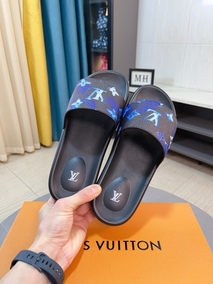 Louis Vuitton Black Men's Slide Sandals