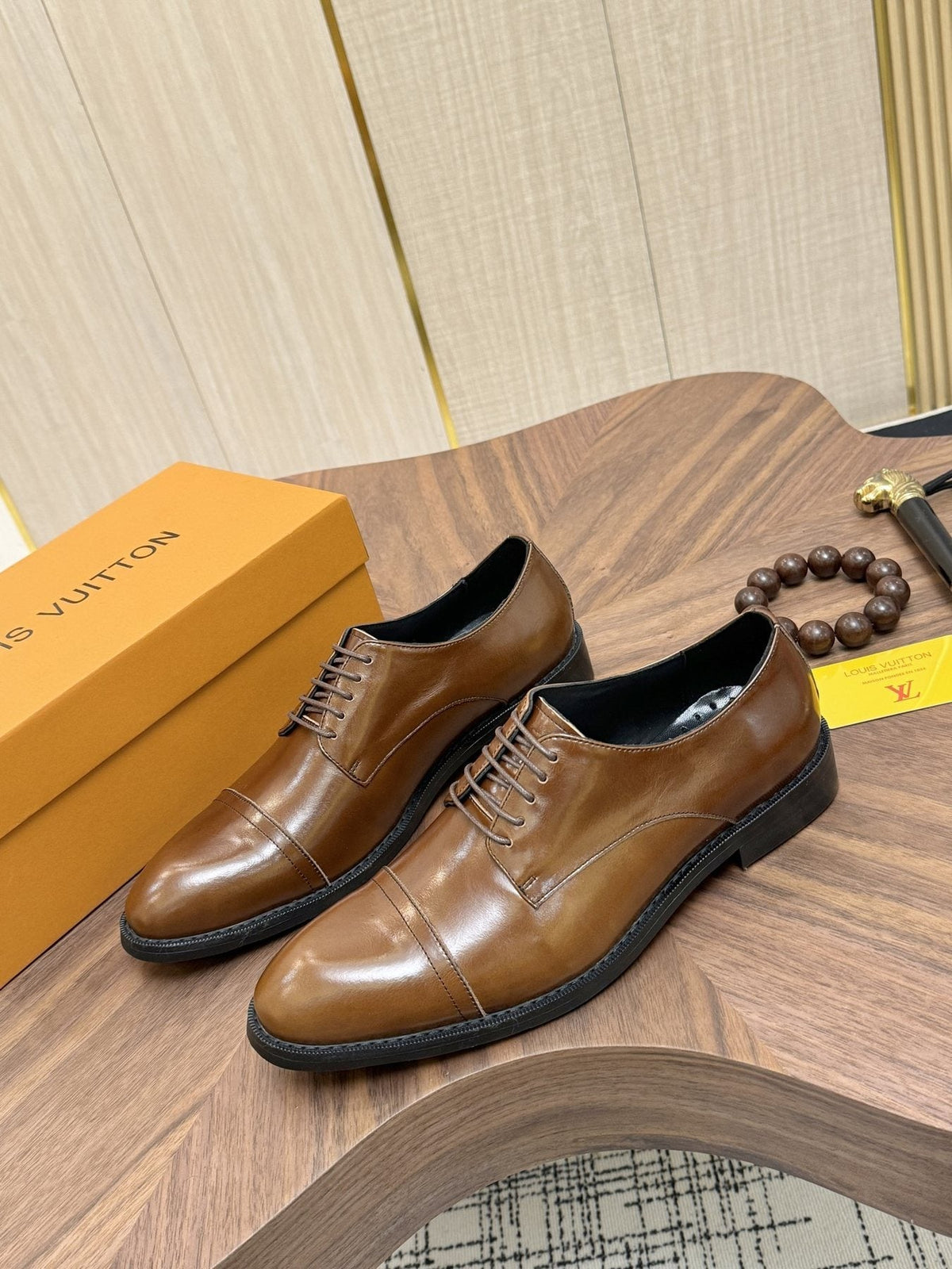 Louis Vuitton Brown Lace-Up Dress Shoes - Almond Toe