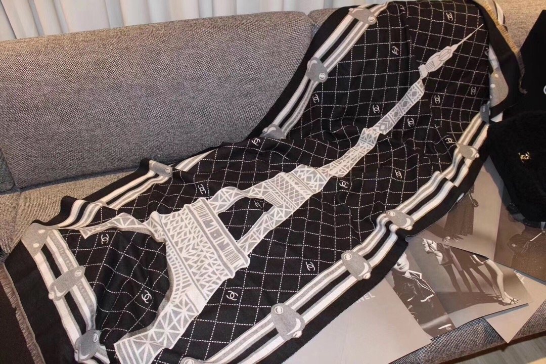 Chanel Eiffel Tower Grid Scarf