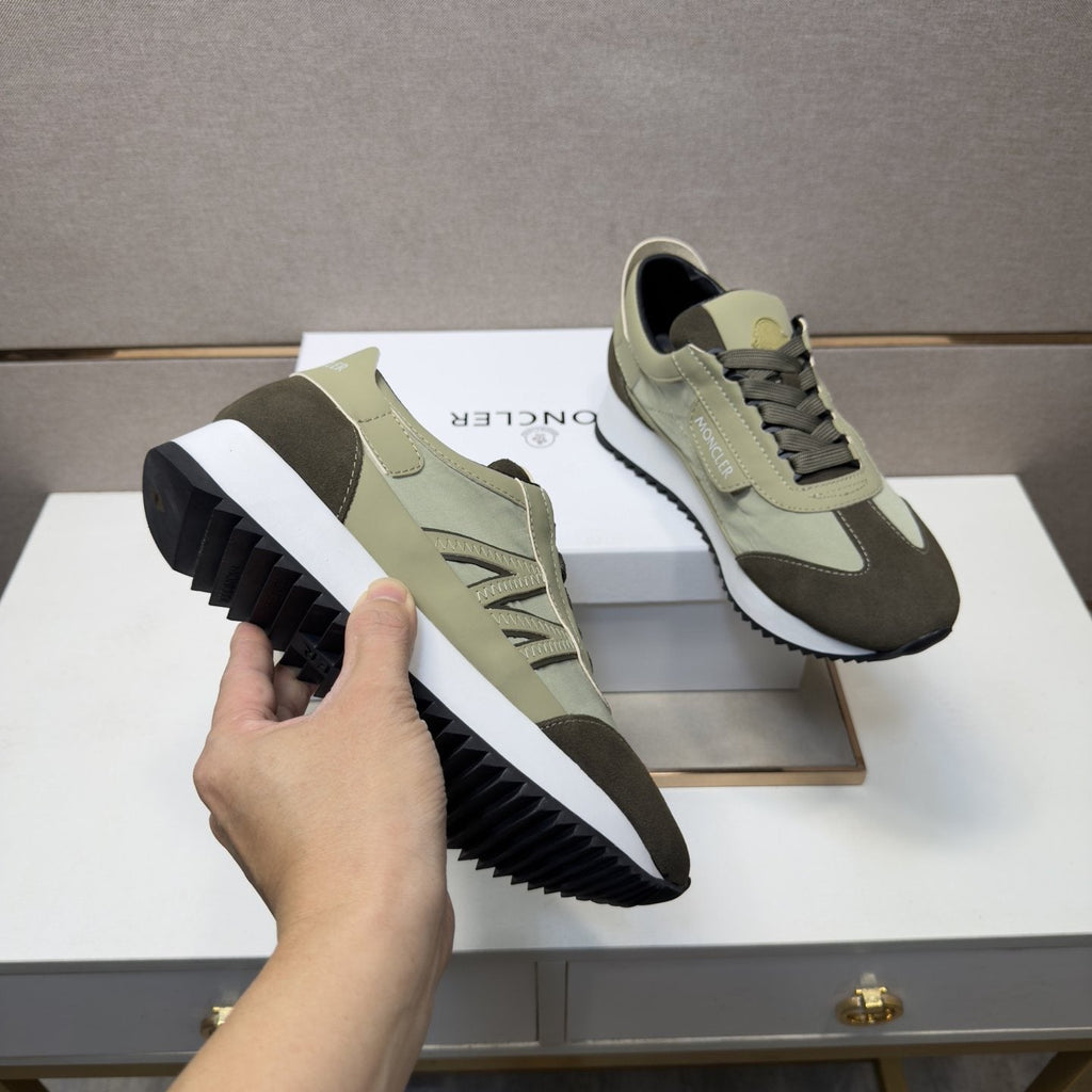 Moncler Olive Green Low-Top Sneakers