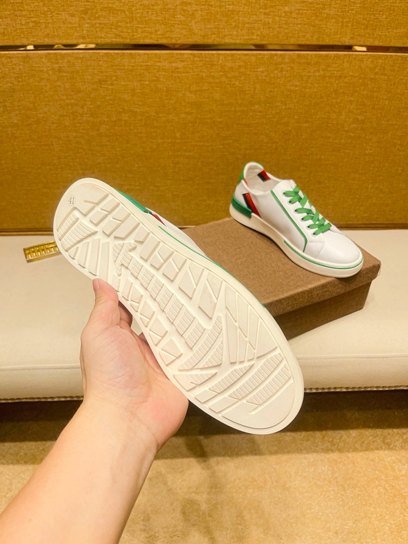 White Green Red Low-Top Sneakers
