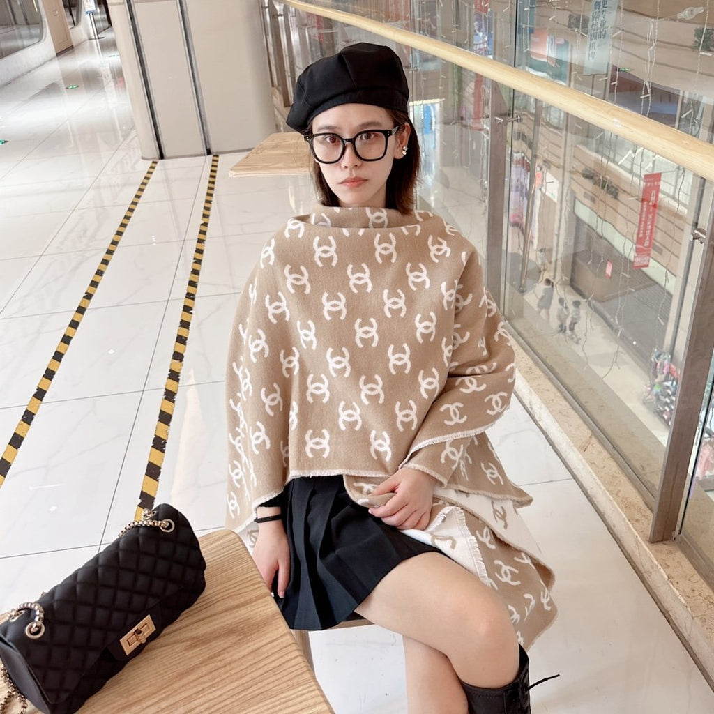 Chanel Fringed Monogram Shawl