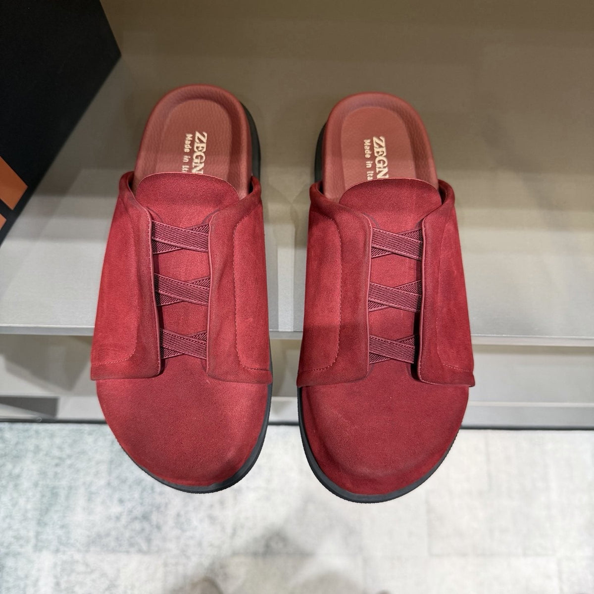Zegna Men's Layered Vamp Slide Sandals