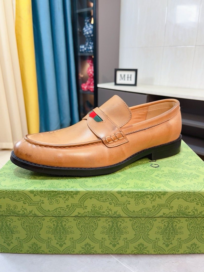 Gucci Web Stripe Loafers - Stacked Heel