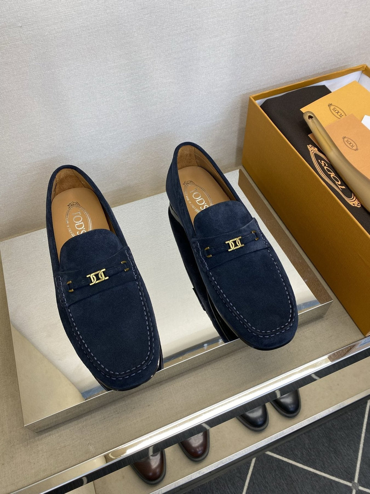 TOD'S Men's Gold-Tone Hardware Loafers