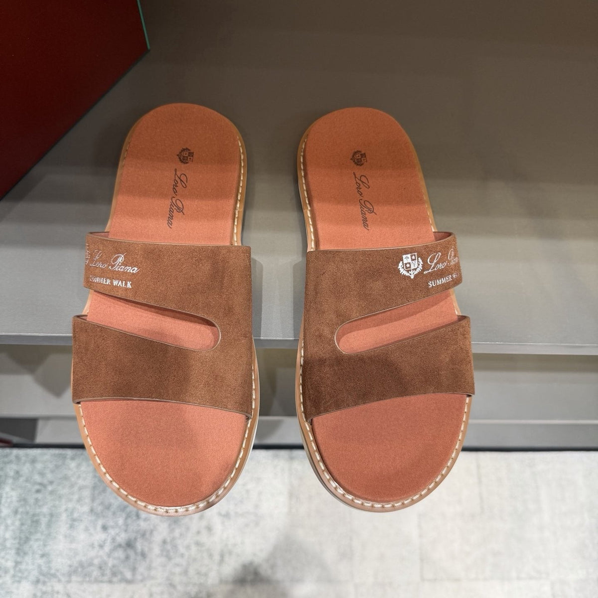 Loro Piana Summer Walk Slotted Slide Sandals
