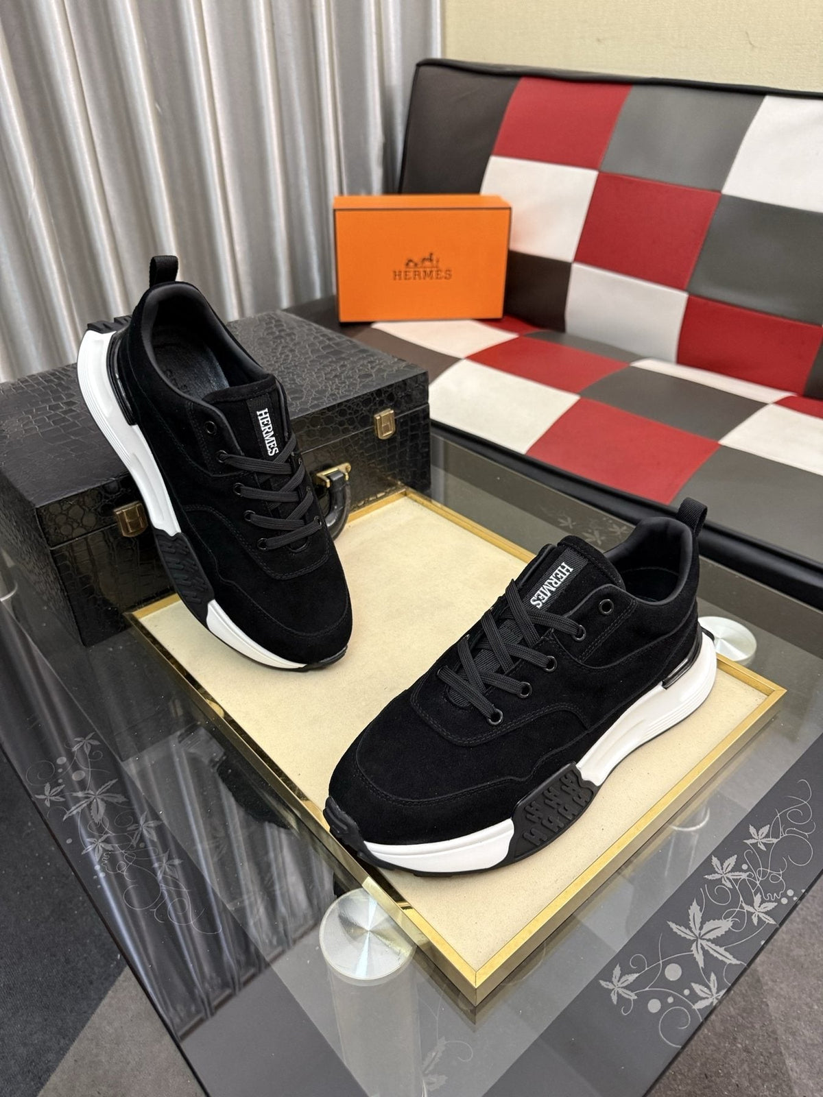 Hermès Layered Low-Top Sneakers