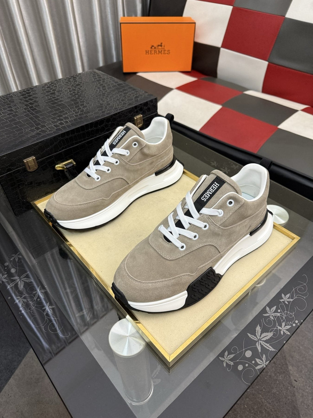 Hermès Layered Low-Top Sneakers