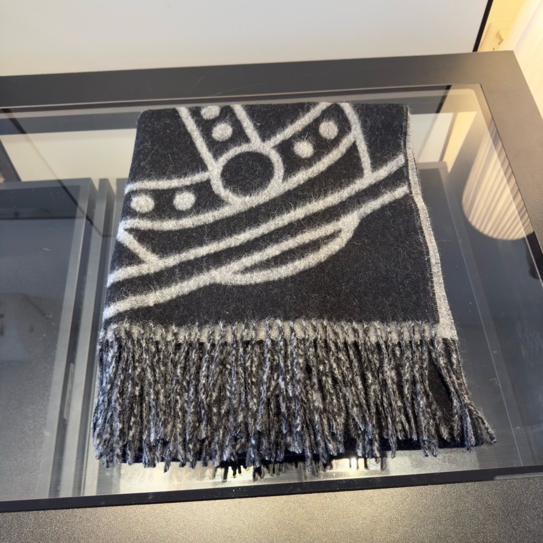 Vivienne Westwood Orb Motif Fringed Scarf