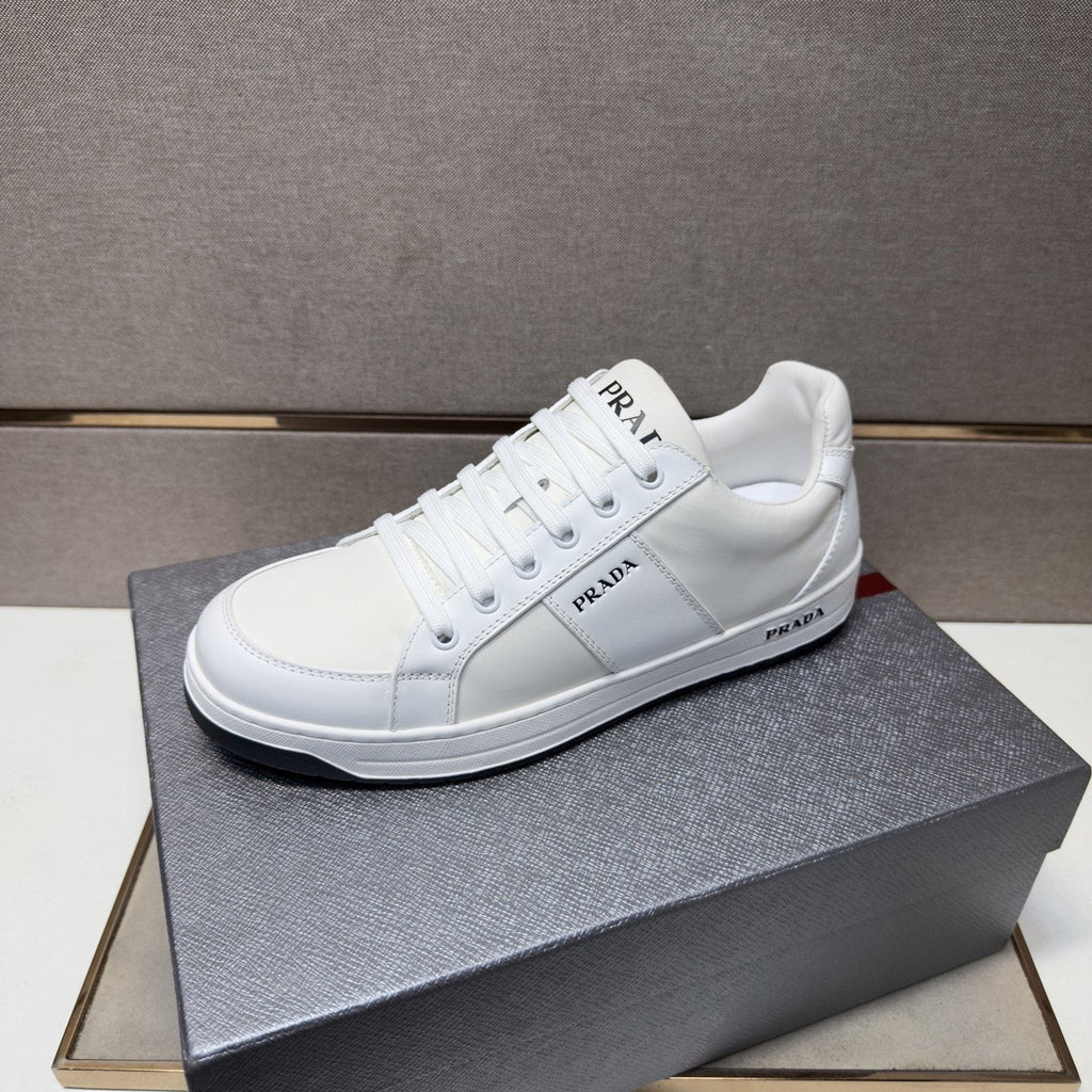 Prada Men's Low-Top Lace-Up Sneakers - Paneled Upper