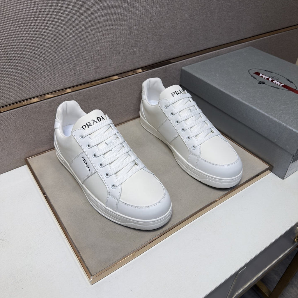 Prada Men's Low-Top Lace-Up Sneakers - Paneled Upper