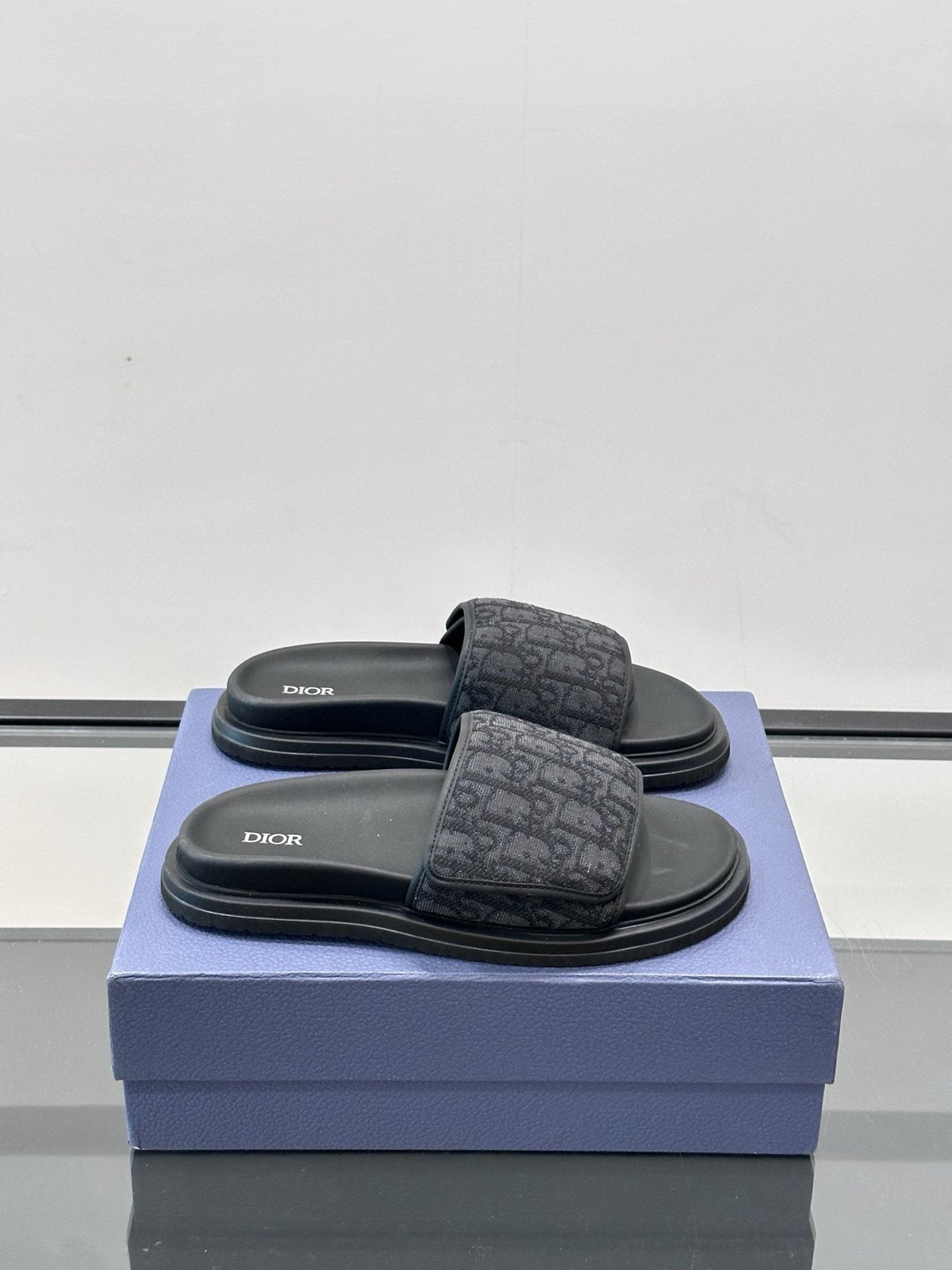 Dior Patterned Strap Slide Sandals - Open Toe And Backless Design