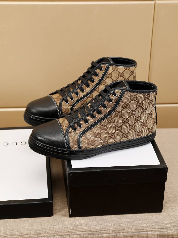 Gucci Men's Monogram High-Top Sneakers