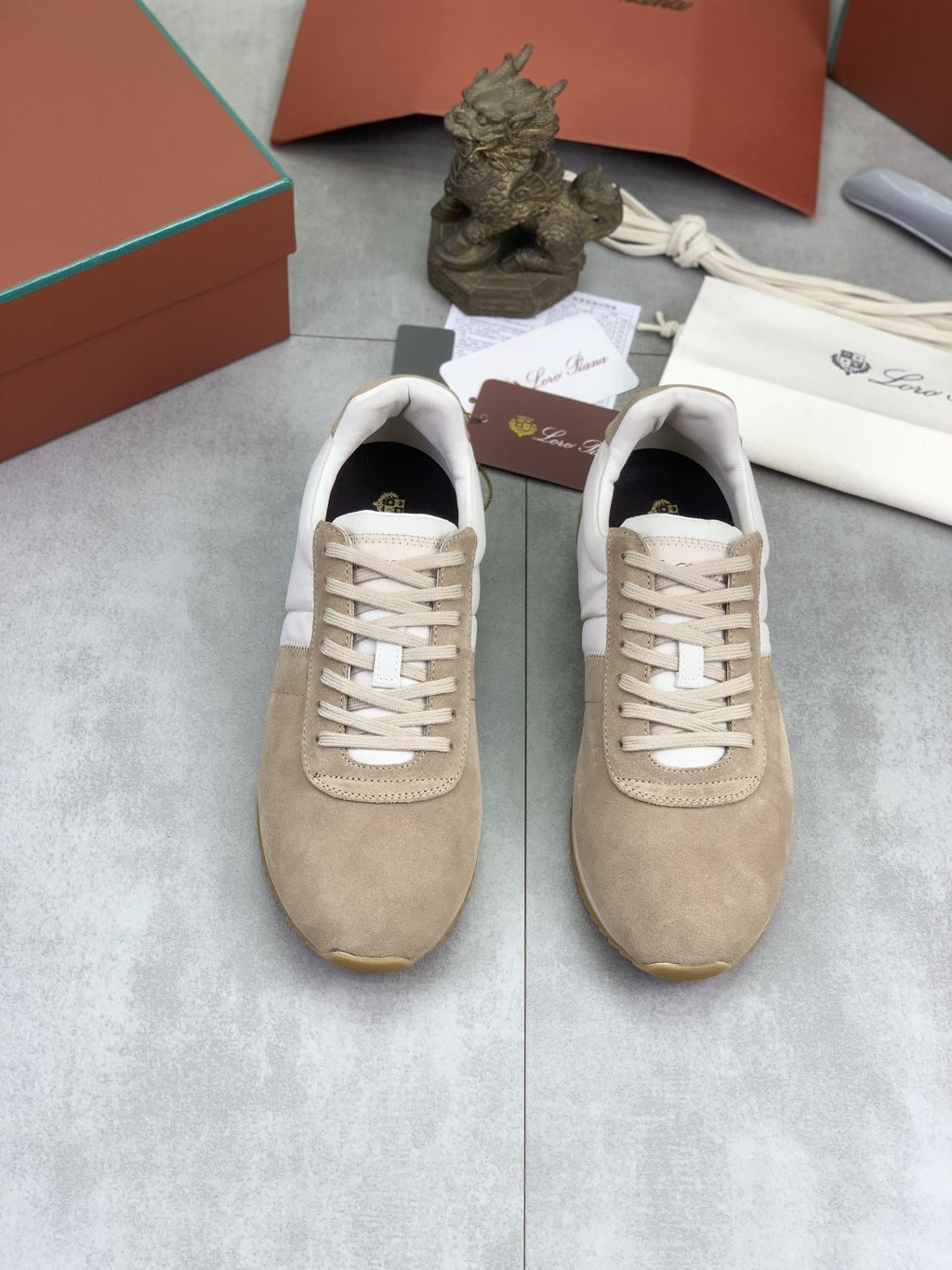 Loro Piana Contrast-Collar Low-Top Sneakers