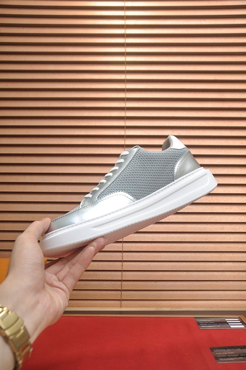 Louis Vuitton Men's Metallic Panel Low-Top Sneakers