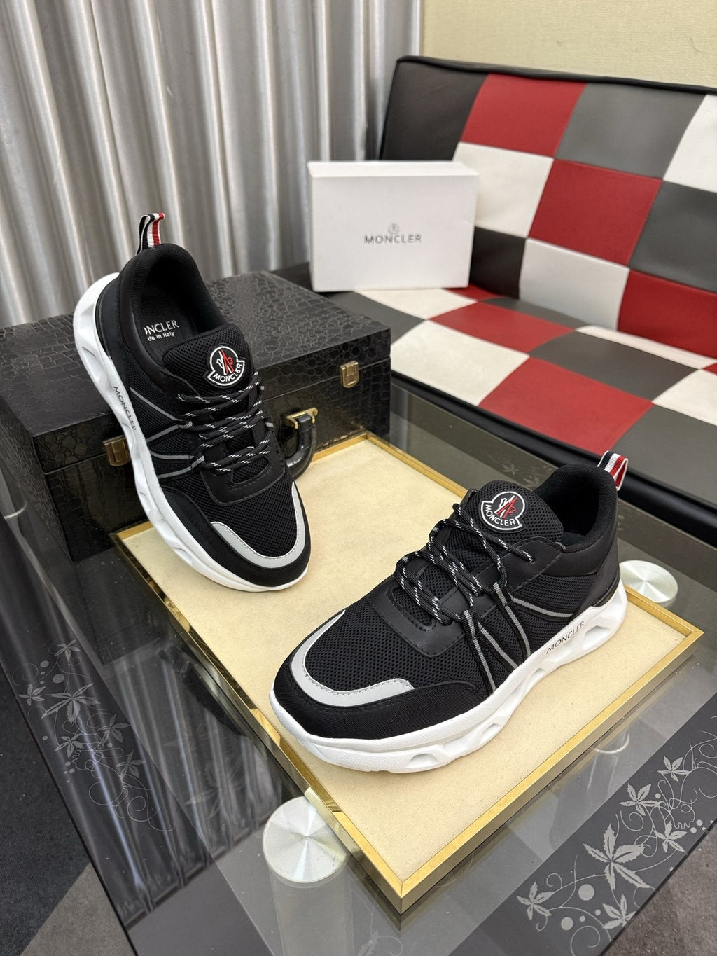 Moncler Paneled Low-Top Sneakers