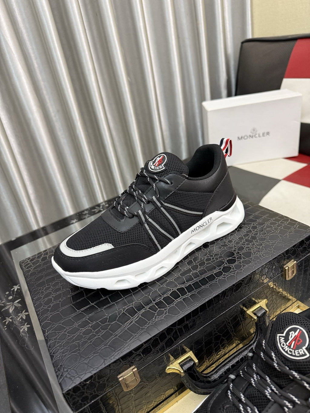 Moncler Paneled Low-Top Sneakers