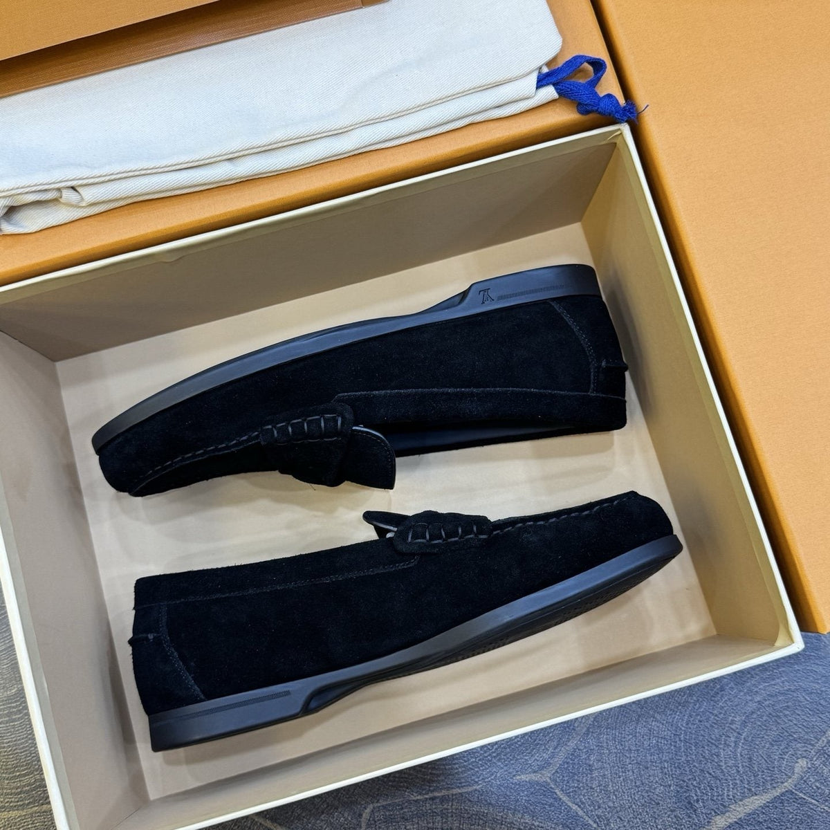 Louis Vuitton Men's Black Suede Loafers
