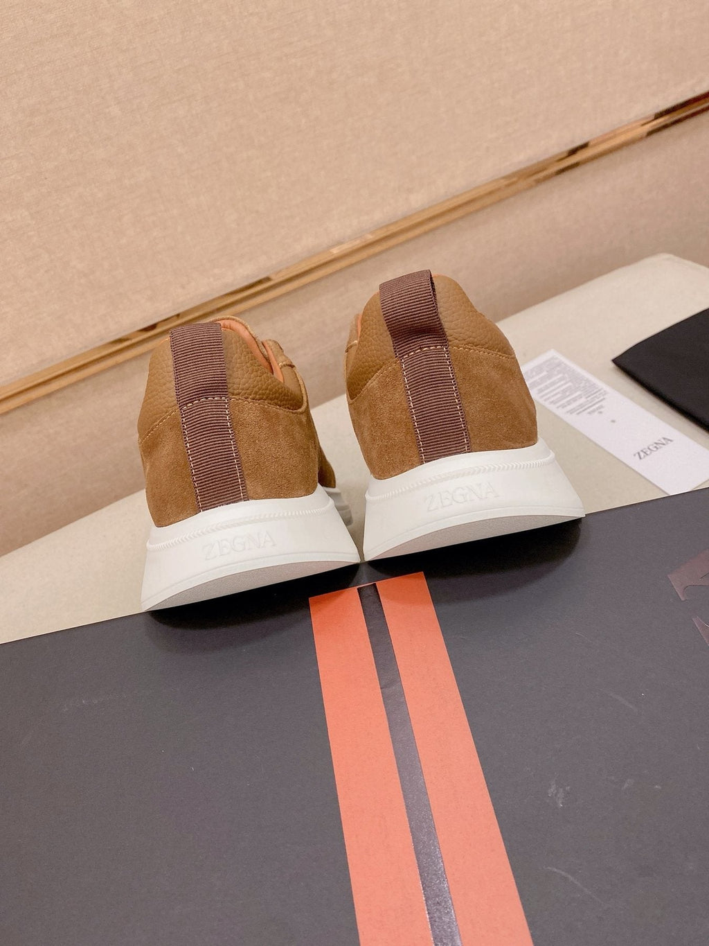 Zegna Men's Textured Low-Top Sneakers - Contrast Sole