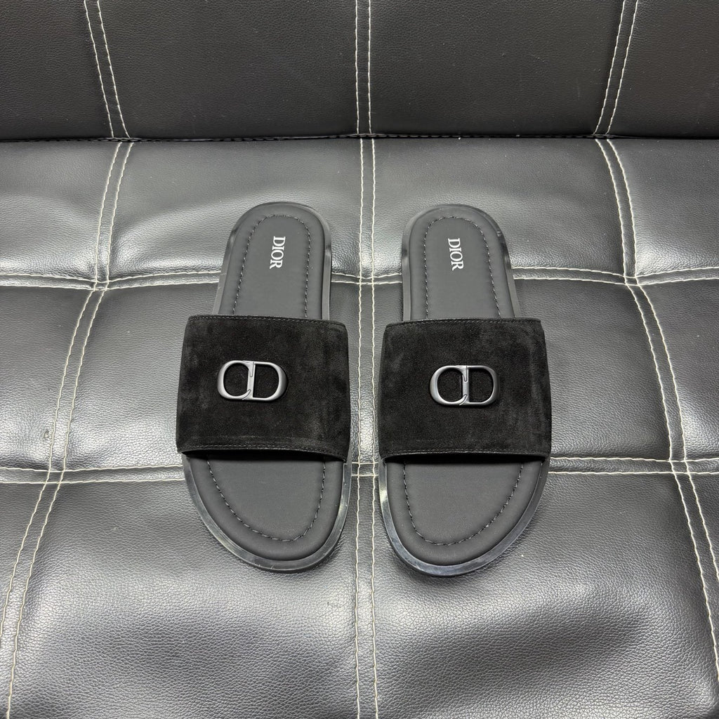 Dior Men's Emblem Strap Slide Sandals