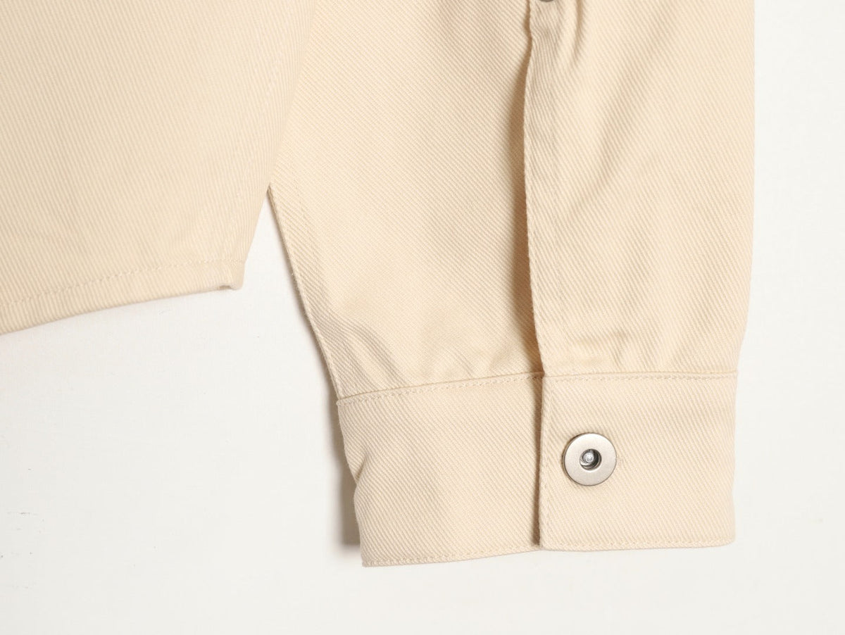 Burberry Shield-Detail Denim Shirt Jacket - Light Beige