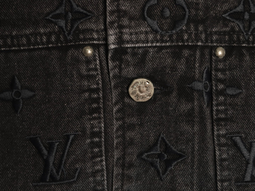 Louis Vuitton Gradient Monogram-Style Denim Jacket - Charcoal and Blue
