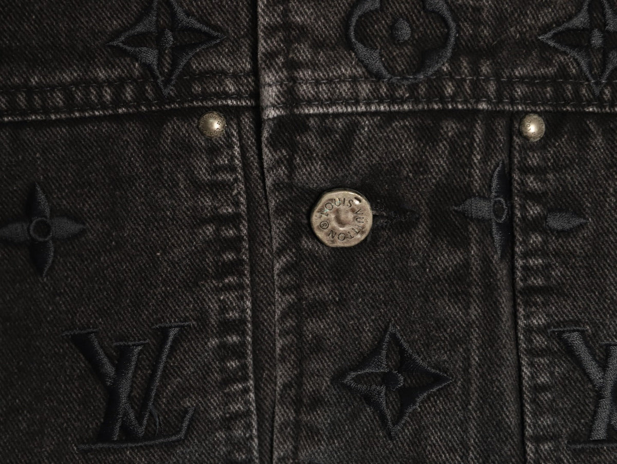 Louis Vuitton Gradient Monogram-Style Denim Jacket - Charcoal and Blue