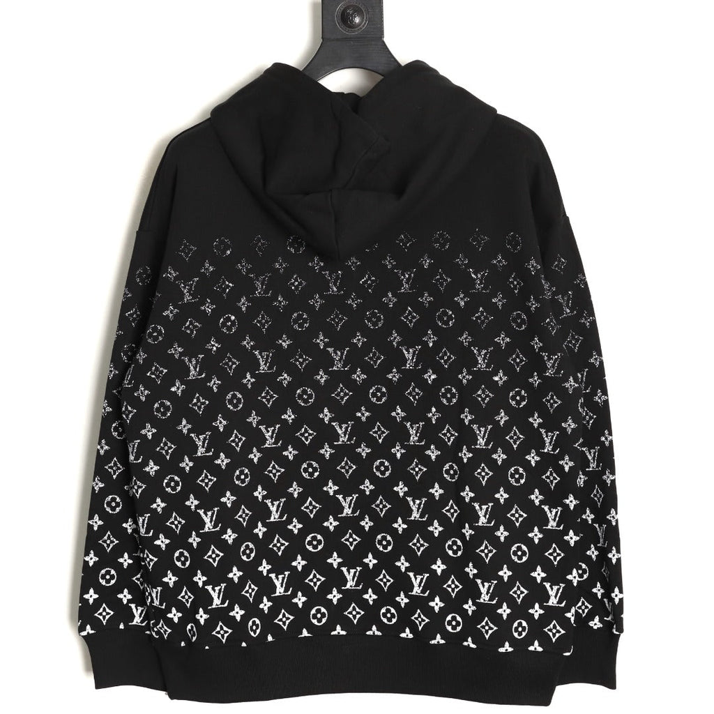 Louis Vuitton Gradient Monogram-Style Pullover Hoodie - Black